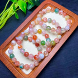 Colorful Cherry Blossom Stone Agate Bracelet Crystal Healing Women Gift