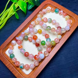 Colorful Cherry Blossom Stone Agate Bracelet Crystal Healing Women Gift
