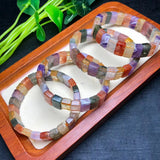 Natural Colorful Crystal Quartz Bracelet Bangle Reiki Healing Stone