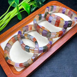 Natural Colorful Crystal Quartz Bracelet Bangle Reiki Healing Stone