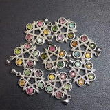 Natural Tourmaline Star Pendant 925 Silver Jewelry Gift