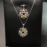 Natural Tourmaline Star Pendant 925 Silver Jewelry Gift