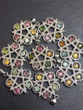 Natural Tourmaline Star Pendant 925 Silver Jewelry Gift