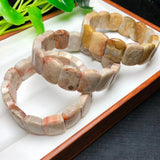 Natural Coral Jade Bracelet Bangle Crystal Healing Stone Jewelry