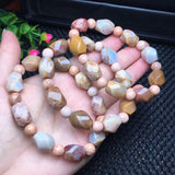 Natural Coral Jade Bracelet Irregular Faceted Bead Crystal Healing Stone Jewelry