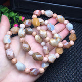 Natural Coral Jade Bracelet Irregular Faceted Bead Crystal Healing Stone Jewelry