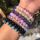 7 Chakras Charm Bracelet Natural Crystal Round Beads Healing Stone Women Jewelry