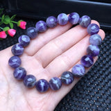 Natural Dream Amethyst Bracelet Round Bead Crystal Reiki Healing Stone