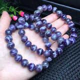 Natural Dream Amethyst Bracelet Round Bead Crystal Reiki Healing Stone