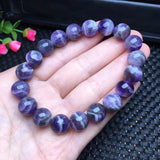 Natural Dream Amethyst Bracelet Round Bead Crystal Reiki Healing Stone