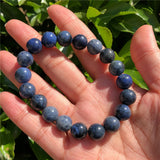 Natural Dumortierite Bracelet Round Bead Crystal Healing Stones