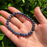 Natural Dumortierite Bracelet Round Bead Crystal Healing Stones
