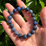 Natural Dumortierite Bracelet Round Bead Crystal Healing Stones