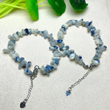 Natural Dumortierite Gravel Chips Chain Bracelet Crystal Reiki Healing Stone