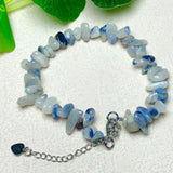 Natural Dumortierite Gravel Chips Chain Bracelet Crystal Reiki Healing Stone