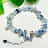 Natural Dumortierite Gravel Chips Chain Bracelet Crystal Reiki Healing Stone