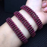 Natural Garnet Hand-Knitted Woven Bracelet Crystal Reiki Healing Stone Jewelry