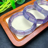 Natural Fluorite Square Fret Bead Bracelet Bangle