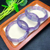 Natural Fluorite Square Fret Bead Bracelet Bangle