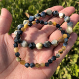 Natural Dream Tiger Eye Bracelet Diamond Beads Crystal Quartz Healing Stone