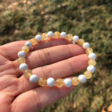 Natural Rutilated Quartz & Howlite Bracelet Crystal Healing Stones