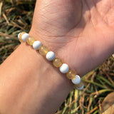 Natural Rutilated Quartz & Howlite Bracelet Crystal Healing Stones