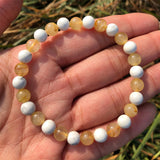 Natural Rutilated Quartz & Howlite Bracelet Crystal Healing Stones