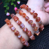 Natural Sunstone Bracelet Irregular Shape Bead Crystal Reiki Healing Stone