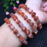 Natural Sunstone Bracelet Irregular Shape Bead Crystal Reiki Healing Stone