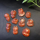 Natural Sunstone Nine-Tailed Fox Jewelry Making Bead