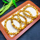 Fengbaowu Tiger Eye Bracelet Round Beads Crystal Reiki Healing Stone