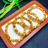Fengbaowu Tiger Eye Bracelet Round Beads Crystal Reiki Healing Stone