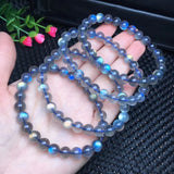 Gray Moonstone Bracelet Round Beads Crystal Healing Stone