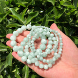 Green Angelite Larimar Bracelet Round Bead Crystal Reiki Healing Stone