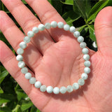 Green Angelite Larimar Bracelet Round Bead Crystal Reiki Healing Stone