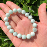 Green Angelite Larimar Bracelet Round Bead Crystal Reiki Healing Stone
