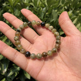 Natural Green Garnet Bracelet Round Beads Crystal Healing Stone Jewelry
