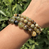 Natural Green Garnet Bracelet Round Beads Crystal Healing Stone Jewelry