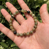 Natural Green Garnet Bracelet Round Beads Crystal Healing Stone Jewelry