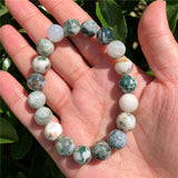 Natural Green Tree Agate Bracelet Healing Stones for Women and Men