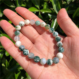 Natural Green Tree Agate Bracelet Healing Stones for Women and Men