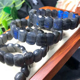 Grey Moonstone Labradorite Bracelet Crystal Healing Stone Jewelry Gift
