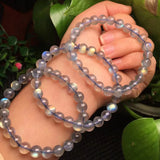 Grey Moonstone Labradorite Bracelet Crystal Quartz Healing Stone