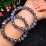 Grey Moonstone Labradorite Bracelet Round Beads Crystal Quartz Stone