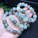 Natural Hetian Jade Nephrite Bracelet Old Style Beads Reiki Healing Stone