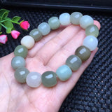Natural Hetian Jade Nephrite Bracelet Old Style Beads Reiki Healing Stone
