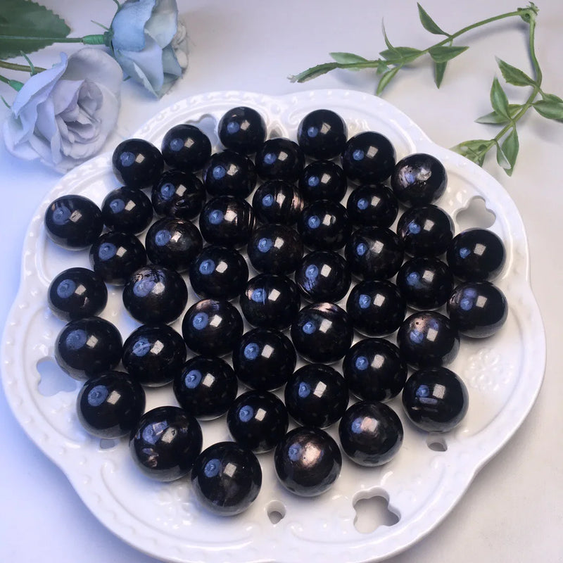 1 Pc Fengbaowu Natural Hypersthene Sphere Ball Bead for Pendant Bracelet