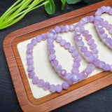1 Pc Natural Kunzite Bracelet Faceted Abacus Bead Crystal Reiki Healing Stone