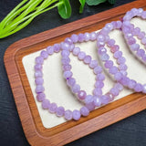 1 Pc Natural Kunzite Bracelet Faceted Abacus Bead Crystal Reiki Healing Stone