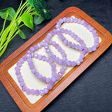 1 Pc Natural Kunzite Bracelet Faceted Abacus Bead Crystal Reiki Healing Stone
